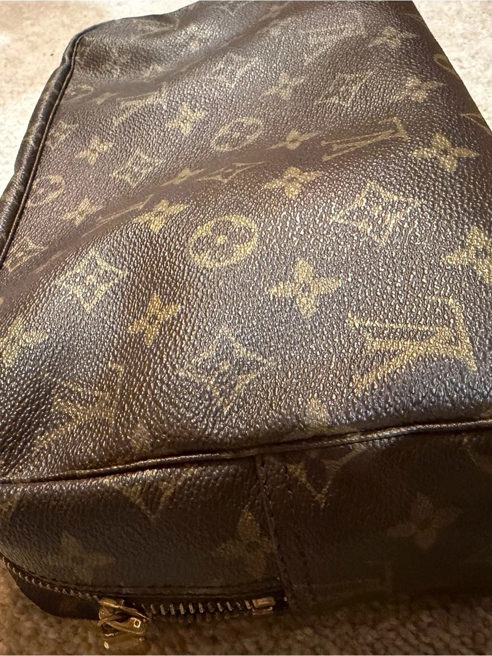 Louis Vuitton Monogram Canvas Toiletry Pouch in Brown and Gold 23